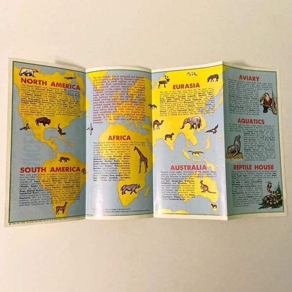 Vintage Los Angeles  Zoo Travel Guide Brochure California - Picture 3 of 10